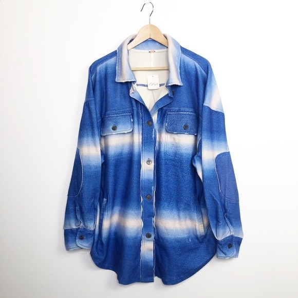 FREE People blue printed, Ruby Shacket. - Picture 11 of 12